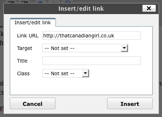 Inserting a link in WordPress Admin Inserting a link in WordPress Admin